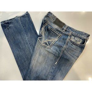 NEW Rock & Roll Cowboy Pistol Fit Slim Bootcut Blue Mens Size 40x32